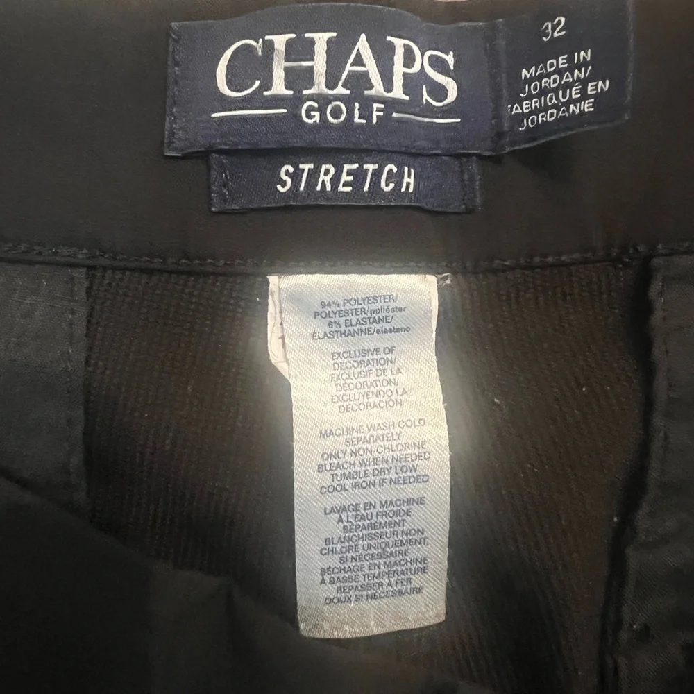 Chaps Men's Black Flat Front Golf Stretch Shorts Size 32